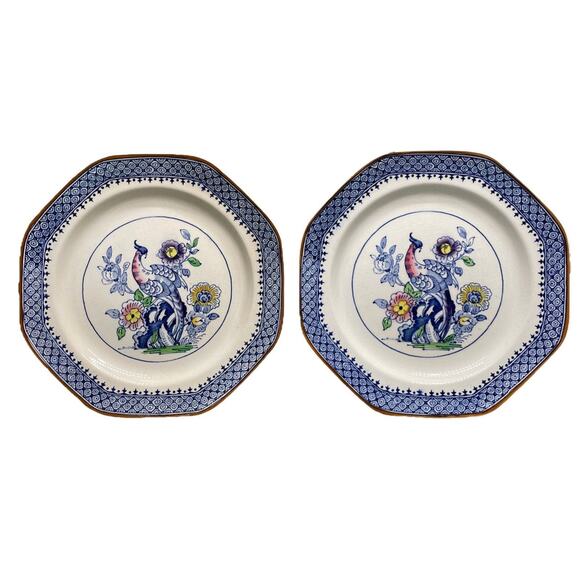 Booth's Silicon China Octagonal Salad/Dessert Plate "The Pheasant" c.1930 200 mm - Picture 1 of 7